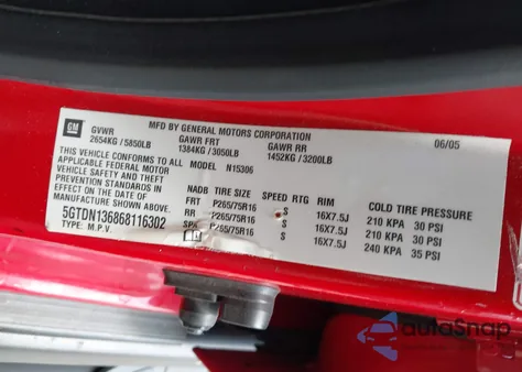 2006 Hummer H3 Suv from USA, damaged, VIN 5GTDN136868116302